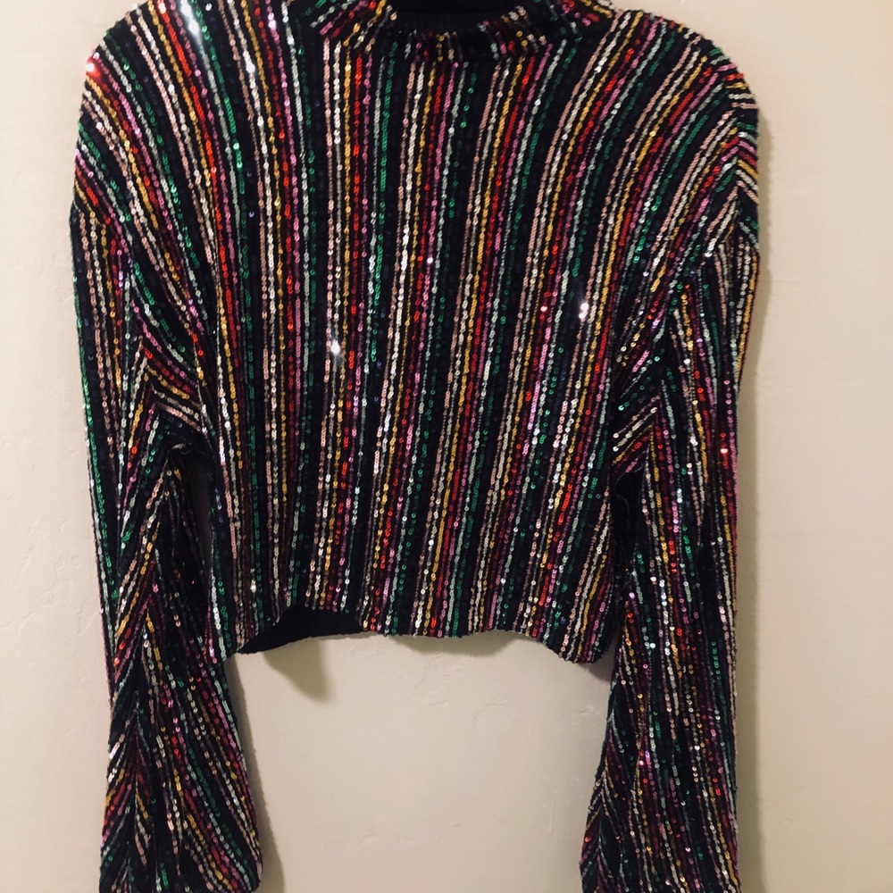 COPY - NWT! FP Rainbow Sequin Top - Picture 4 of 4